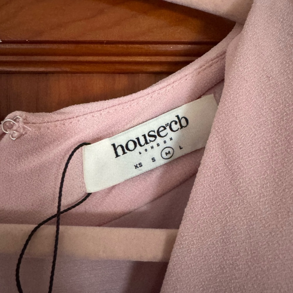 House of CB Blush Pink Gigiana Plunge Ruched Mini Dress - Picture 6 of 7